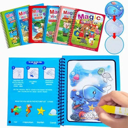 Libro Mágico Dibujo con Agua, Re Utilizable Paquete 6 Piezas