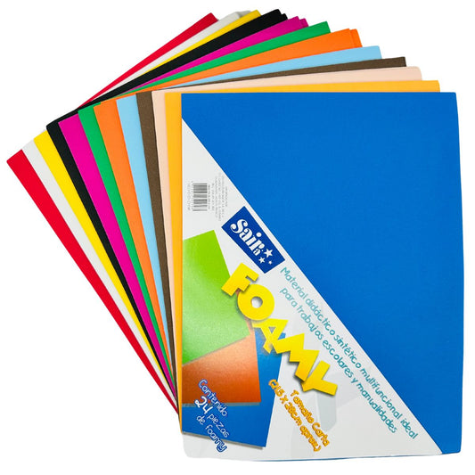 Foamy Liso tamaño carta 24pz Colores Surtidos