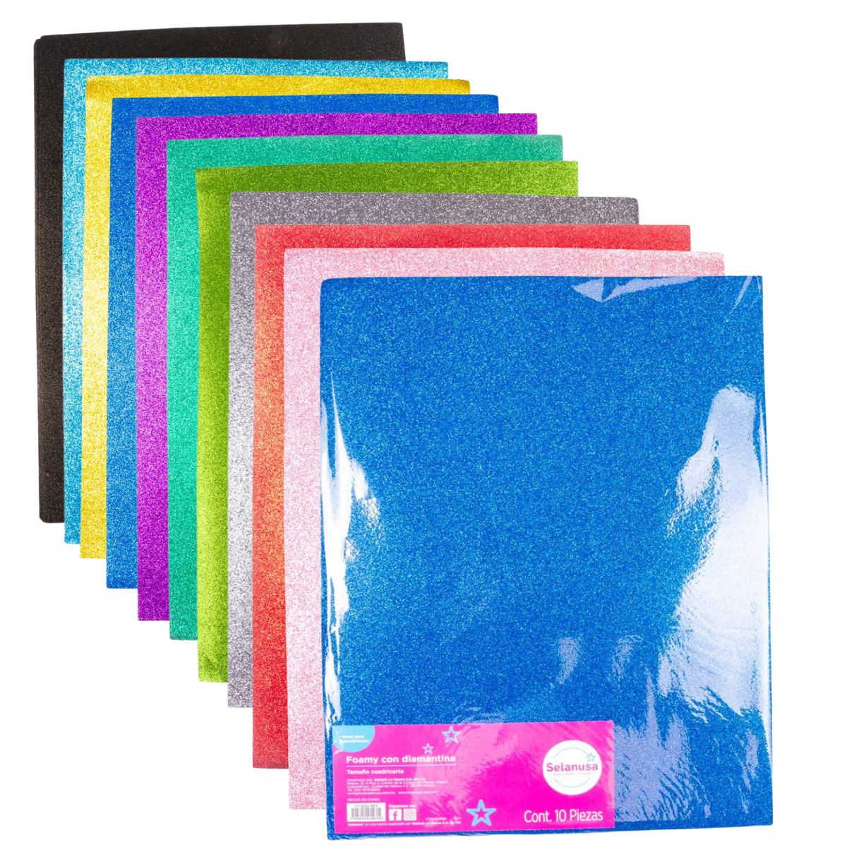 Foamy Diamantado Ultrabrillante 56x43 Cuadricarta 10 Pliegos