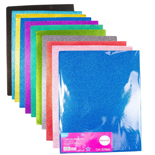 Foamy Diamantado Ultrabrillante 56x43 Cuadricarta 10 Pliegos
