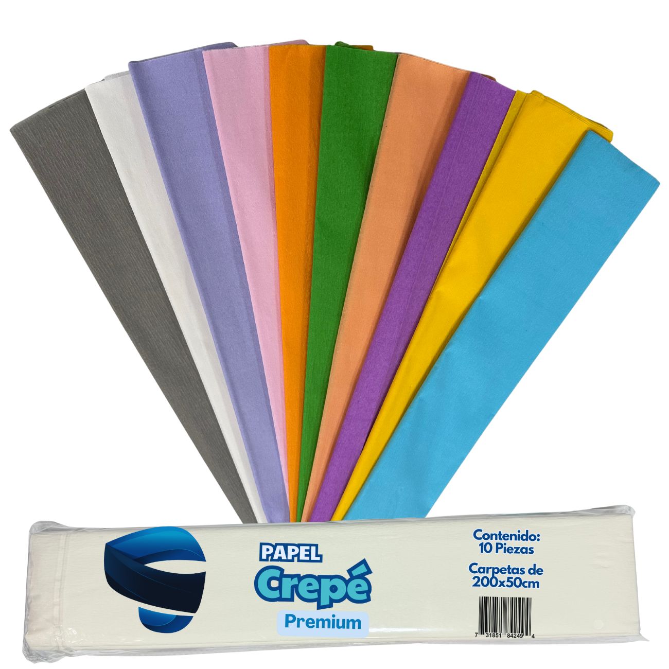 Papel Crepe SNAPMEX 10 Pliegos 50x200cm