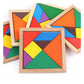 Caja de 400 Tangram  Didáctico Madera 16x16cm Mayoreo