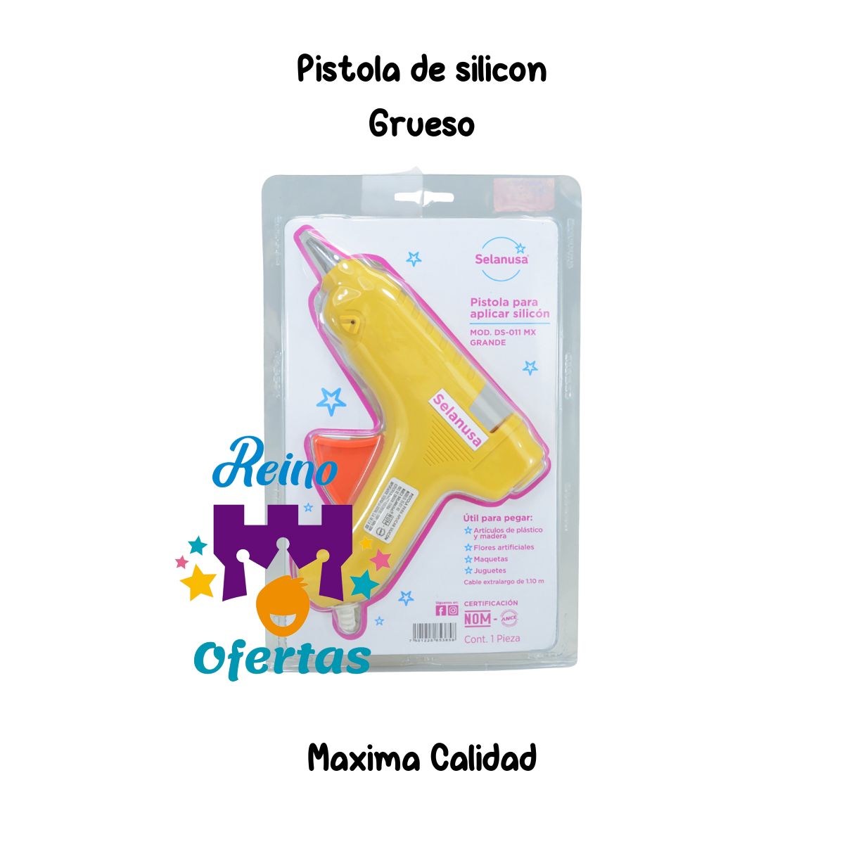 Pistola de silicon Grueso 11mm Selanusa 4 Colores