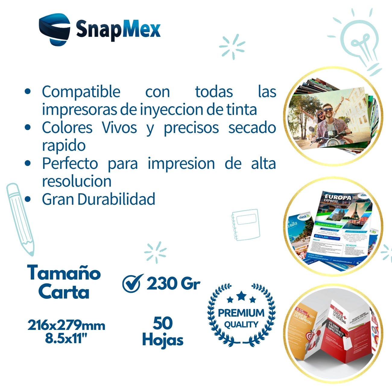 Papel Fotografico Glossy Acaba Brillante 230Gr