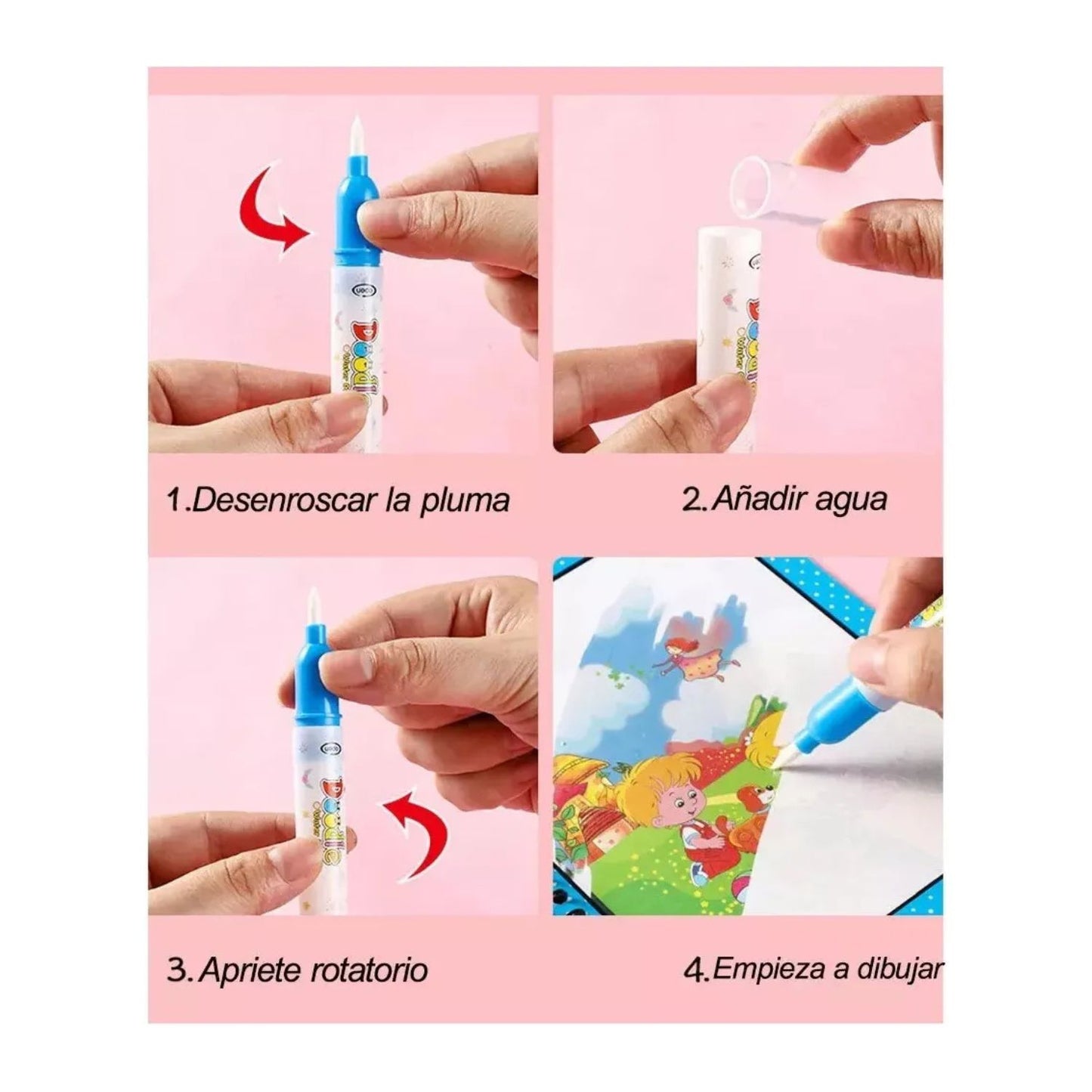Libro Mágico Dibujo con Agua, Re Utilizable Paquete 6 Piezas