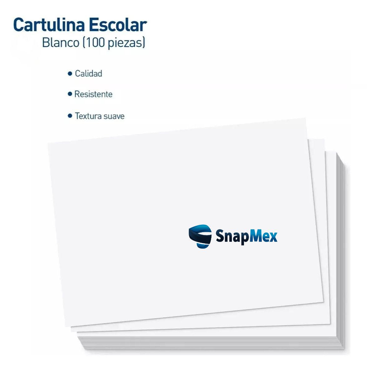 Cartulina Blanca Escolar 50x65 Cm Paquete 100 Hojas