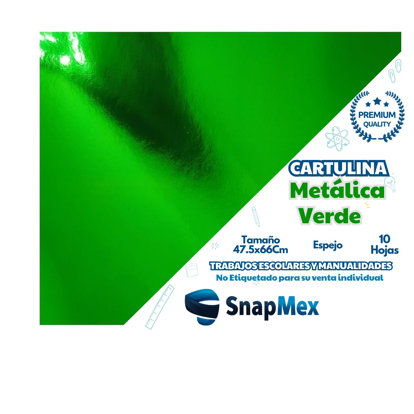 Cartulina metalica Snapmex Oro 47.5cm x 66cm 10 Piezas