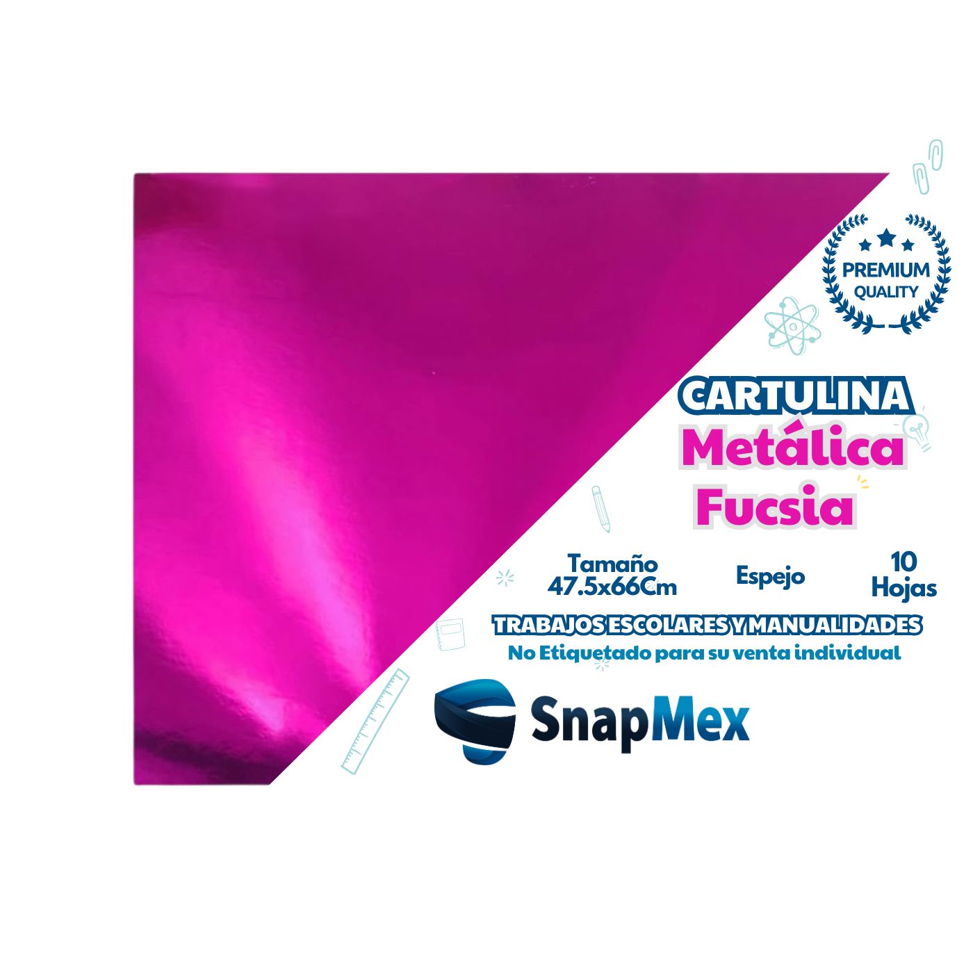 Cartulina metalica Snapmex Oro 47.5cm x 66cm 10 Piezas