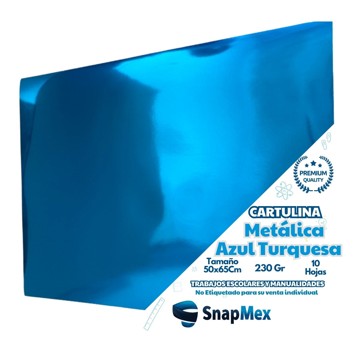 Cartulina metalica Snapmex Oro 47.5cm x 66cm 10 Piezas