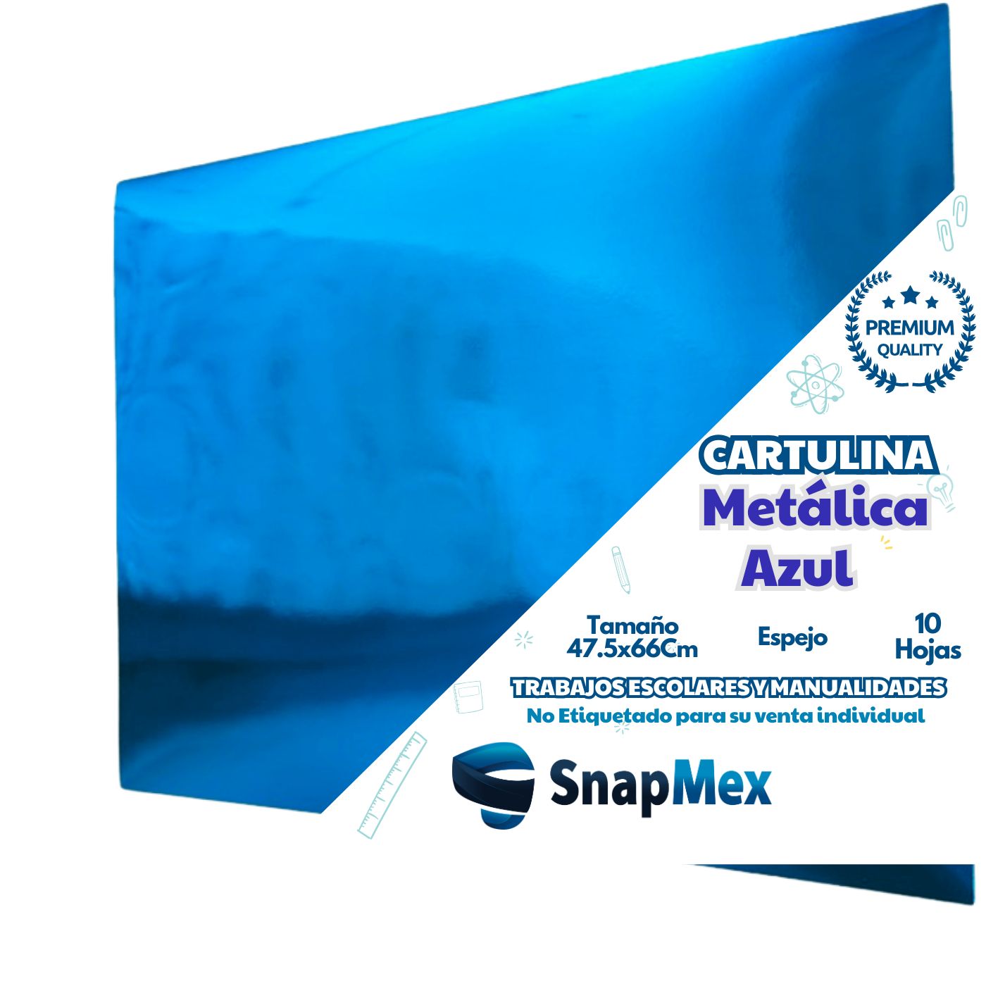 Cartulina metalica Snapmex Oro 47.5cm x 66cm 10 Piezas