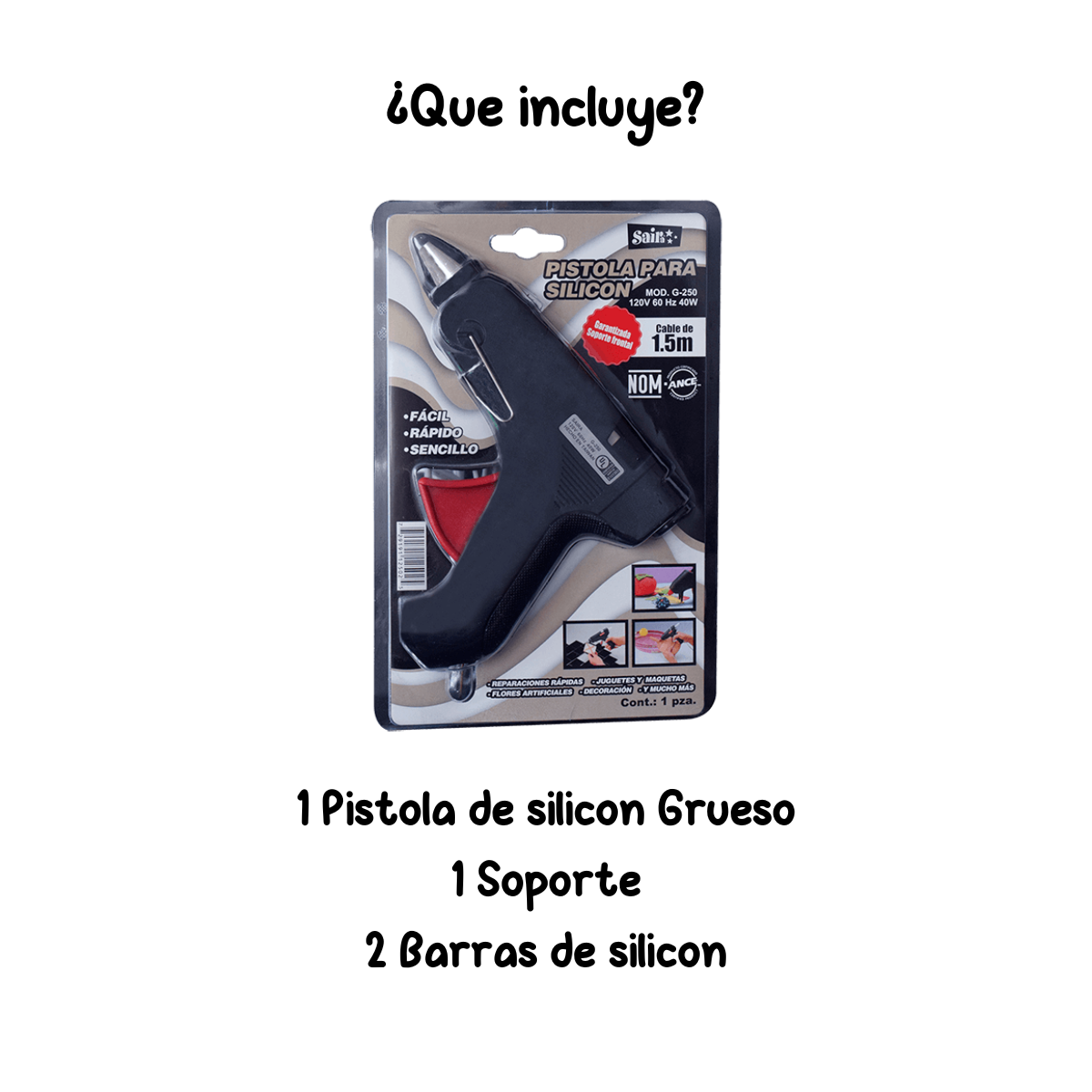 Pistola de silicon grueso 40W Saira Premium