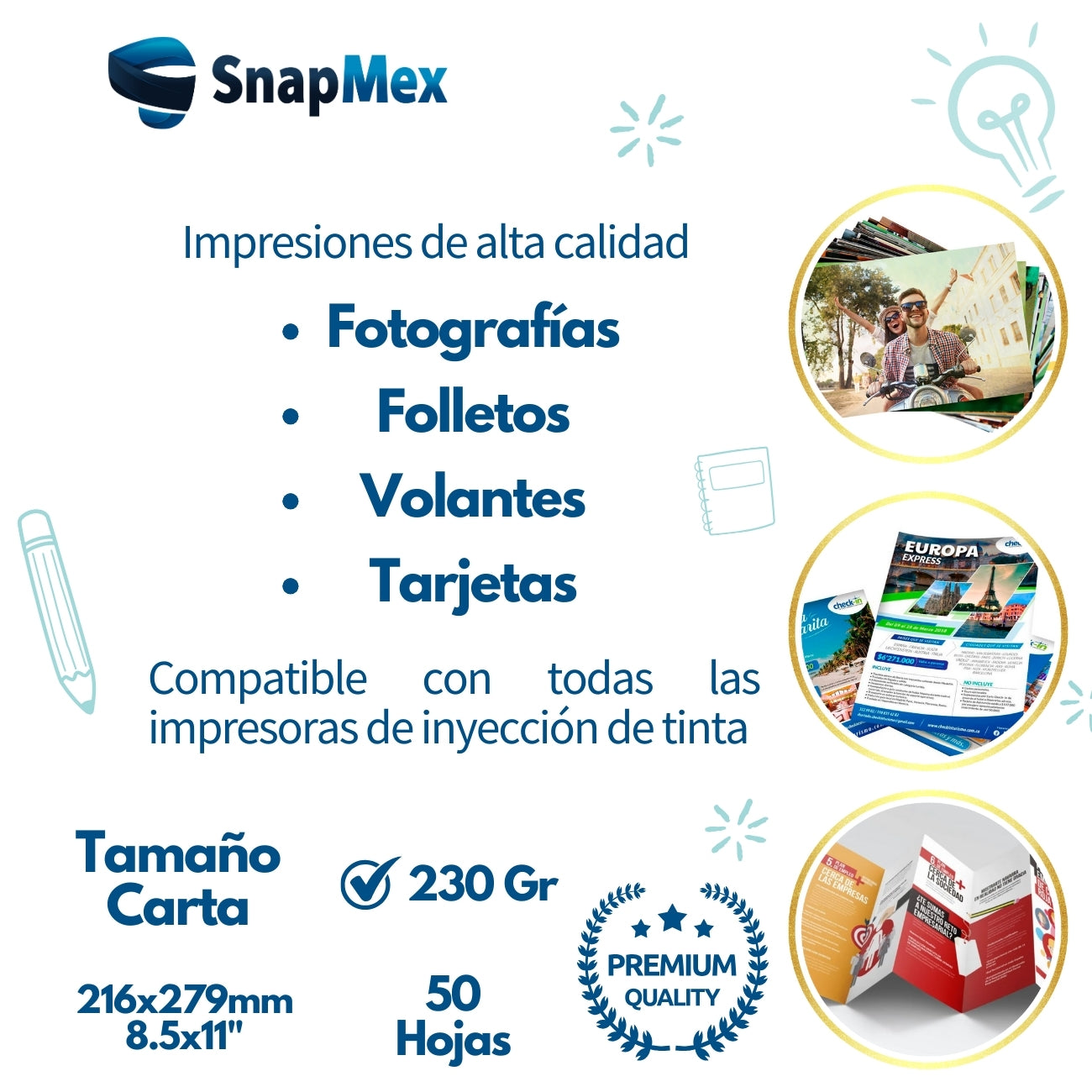 Papel Fotografico Glossy Acaba Brillante 230Gr