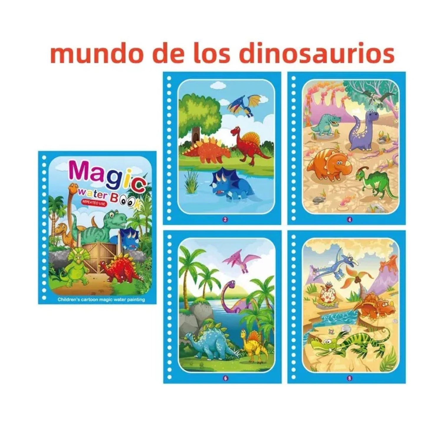 Libro Mágico Dibujo con Agua, Re Utilizable Paquete 6 Piezas