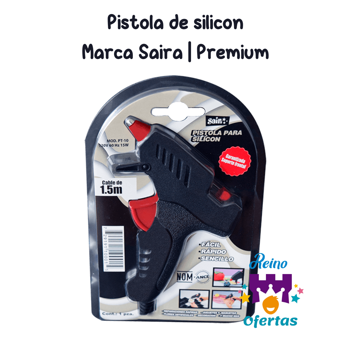 Pistola de silicon Saira 15w Premium