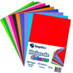Hojas de colores 75gr paquete 100 hojas